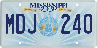 MS license plate MDJ240