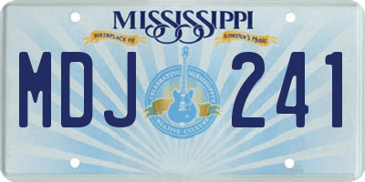 MS license plate MDJ241