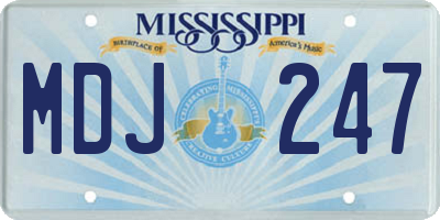 MS license plate MDJ247