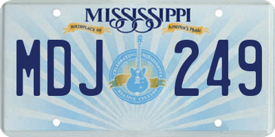 MS license plate MDJ249