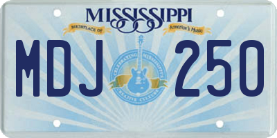 MS license plate MDJ250