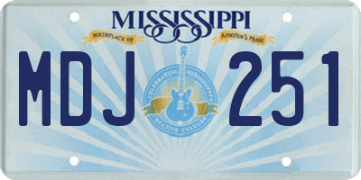 MS license plate MDJ251