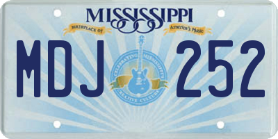 MS license plate MDJ252