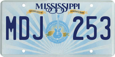 MS license plate MDJ253