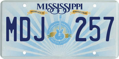 MS license plate MDJ257