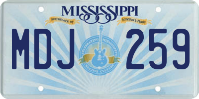 MS license plate MDJ259