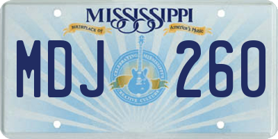 MS license plate MDJ260