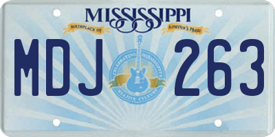 MS license plate MDJ263