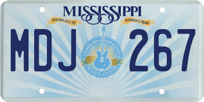 MS license plate MDJ267