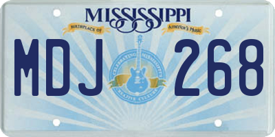 MS license plate MDJ268