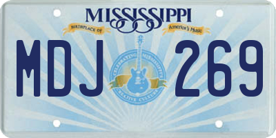 MS license plate MDJ269