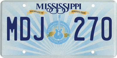 MS license plate MDJ270