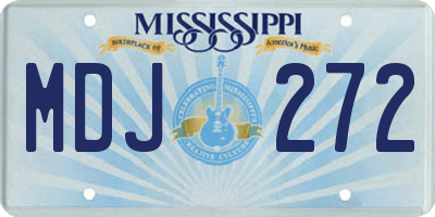 MS license plate MDJ272