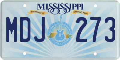 MS license plate MDJ273
