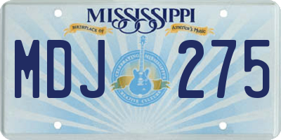 MS license plate MDJ275