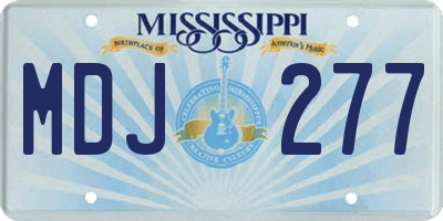 MS license plate MDJ277
