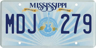 MS license plate MDJ279
