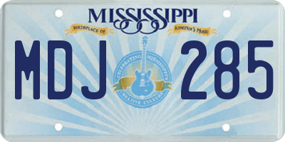 MS license plate MDJ285