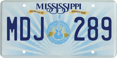 MS license plate MDJ289