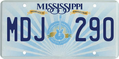 MS license plate MDJ290