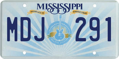 MS license plate MDJ291