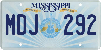 MS license plate MDJ292