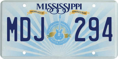 MS license plate MDJ294