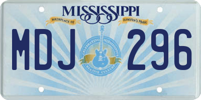 MS license plate MDJ296