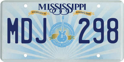 MS license plate MDJ298