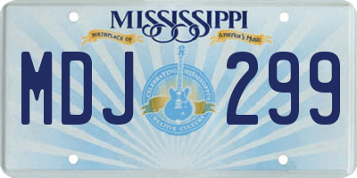 MS license plate MDJ299
