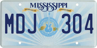 MS license plate MDJ304