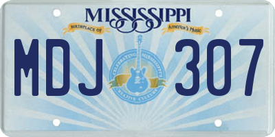 MS license plate MDJ307