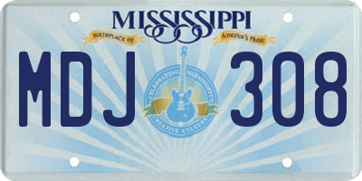 MS license plate MDJ308