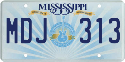 MS license plate MDJ313