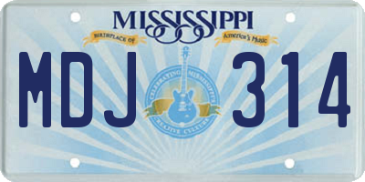 MS license plate MDJ314