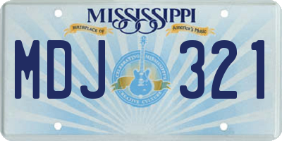 MS license plate MDJ321