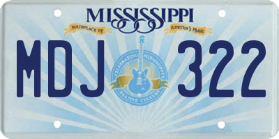 MS license plate MDJ322
