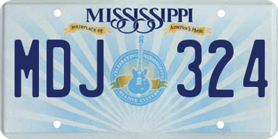 MS license plate MDJ324