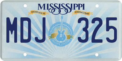 MS license plate MDJ325