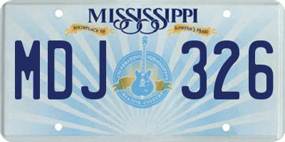 MS license plate MDJ326