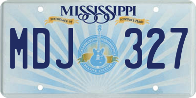 MS license plate MDJ327