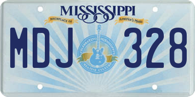 MS license plate MDJ328