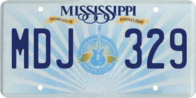 MS license plate MDJ329