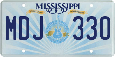 MS license plate MDJ330
