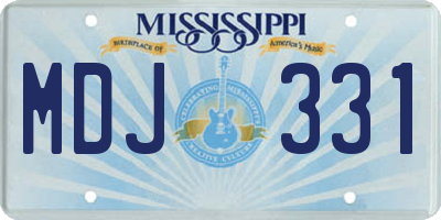 MS license plate MDJ331