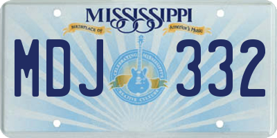 MS license plate MDJ332