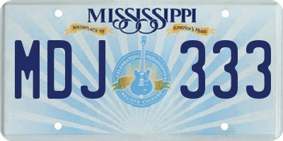 MS license plate MDJ333