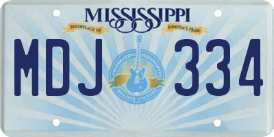 MS license plate MDJ334