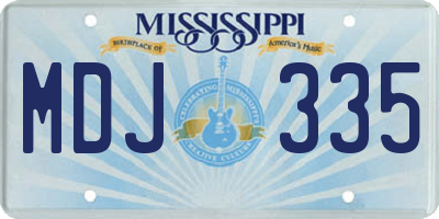 MS license plate MDJ335