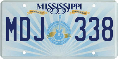 MS license plate MDJ338